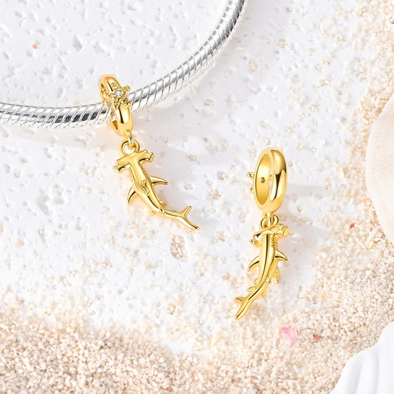 Hot Sales 925 Sterling Silver Golden Series Charms Beads Cross Devil's Eye Bow Charms Pendant Fit Original Bracelet DIY Jewelry
