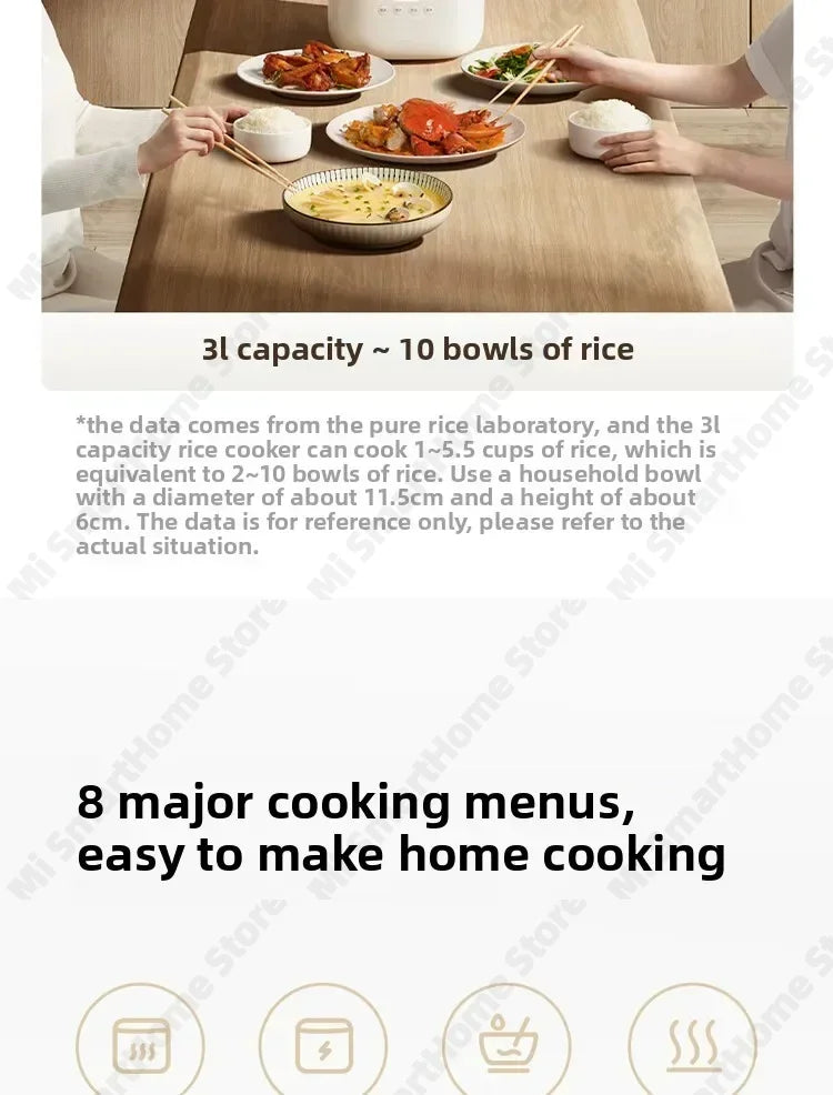 Xiaomi Mi Rice Cooker N1 3L Energy-saving Version 9 Stage Cooking Dual Engine Anti Overflow 6-Layer Composite Liner MFB13A0