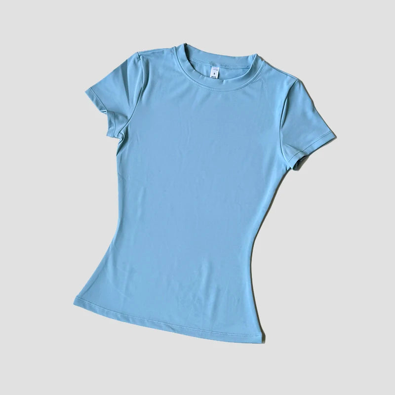 WAREBALL Sports Tops Quick-drying Ladies Tank Top Fitness Running Yoga Short Sleeve Elastic Breathable Yoga T-Shirt For Women