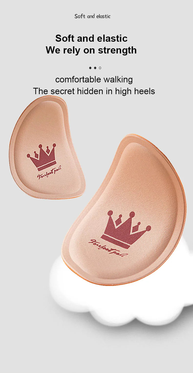 Women Forefoot Pad Pain Relief Insert Half Size Insoles Non-slip Cushion Shoe Breathable Sweat Absorbing Foot Pads for Shoes