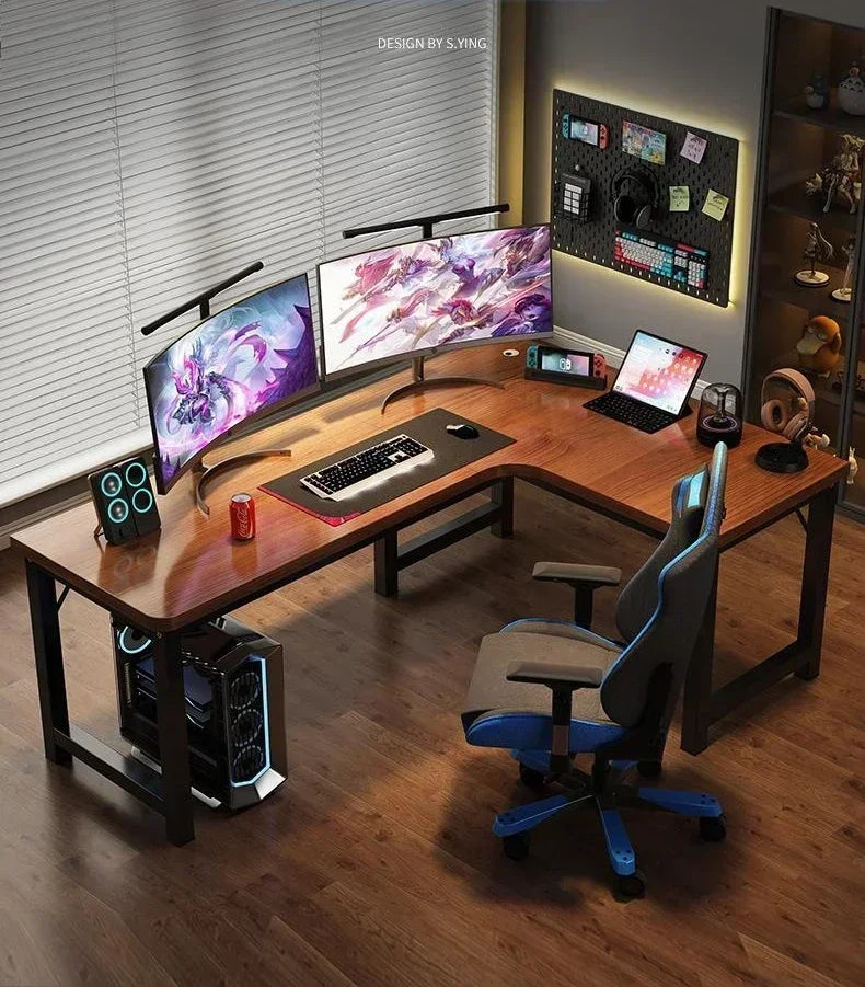 47 in Computer Desk with Drawer, Storage Cabinet Shelve, L Shape Home Office Reversible Study Table, Wood Executive Writing Desk