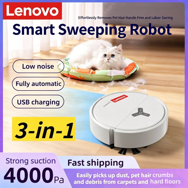 Lenovo 3-in-1 Smart Sweeping Robot Aspirateur Staubsauger Robot Vacuum Cleaner 4000Pa Carpet Hard Floor Home Cleaning Appliances