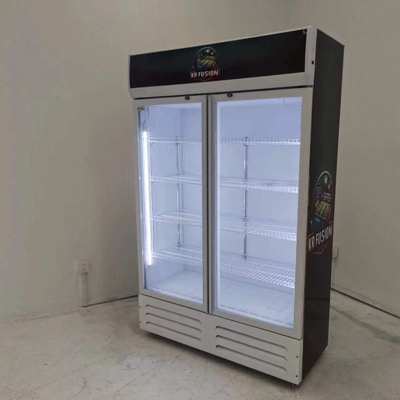 Commercial Single-Temperature Display Refrigerator, Glass Door Beverage Cooler for Drinks & Beverages with Adjustable Shelves