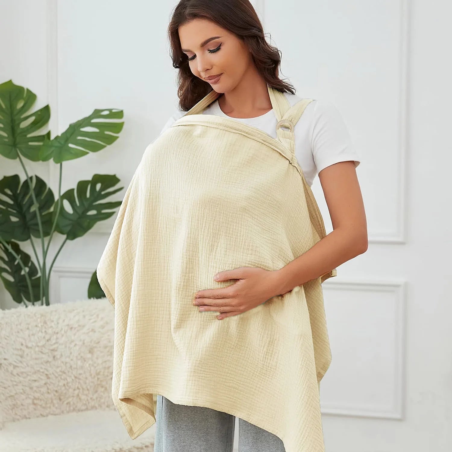 Double Layer Cotton Nursing Cover Breastfeeding Shawl Anti Embarrassment Baby Blanket & Stroller Cover
