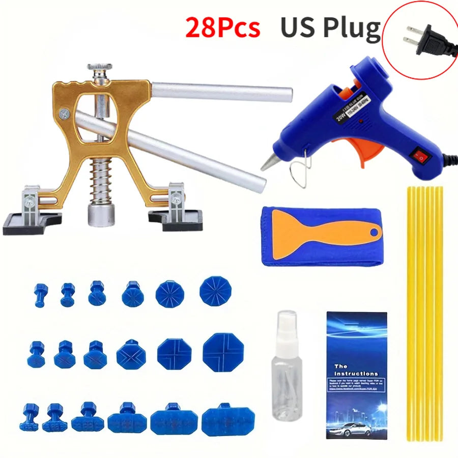 PWSAuto Body Dent Repair Kit Car Dent Puller With Golden Dent Puller For Auto Body Dent Removal Minor Dent And Deep Dent Removal