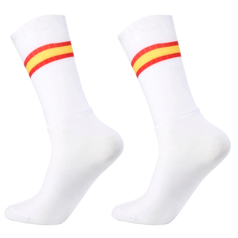 2026 New Cycling Slip Anti Silicone Summer Whiteline Aero Socks Men Bicycle Sport Running Bike Socks Calcetines 2024 New Socks