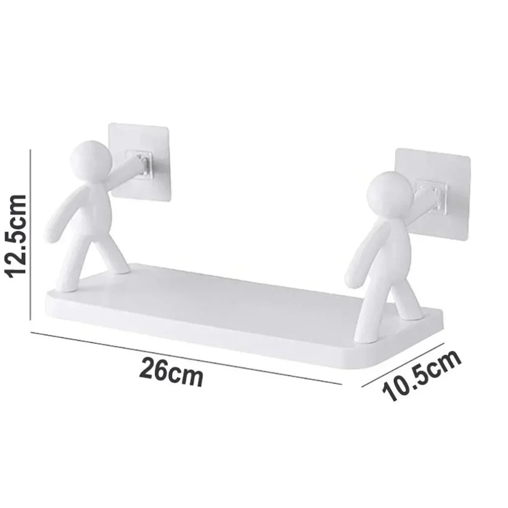 2025 Self-adhesive Bathroom Shampoo Storage Racks Plastic Shelf Storage Organization Shelves Support Holder