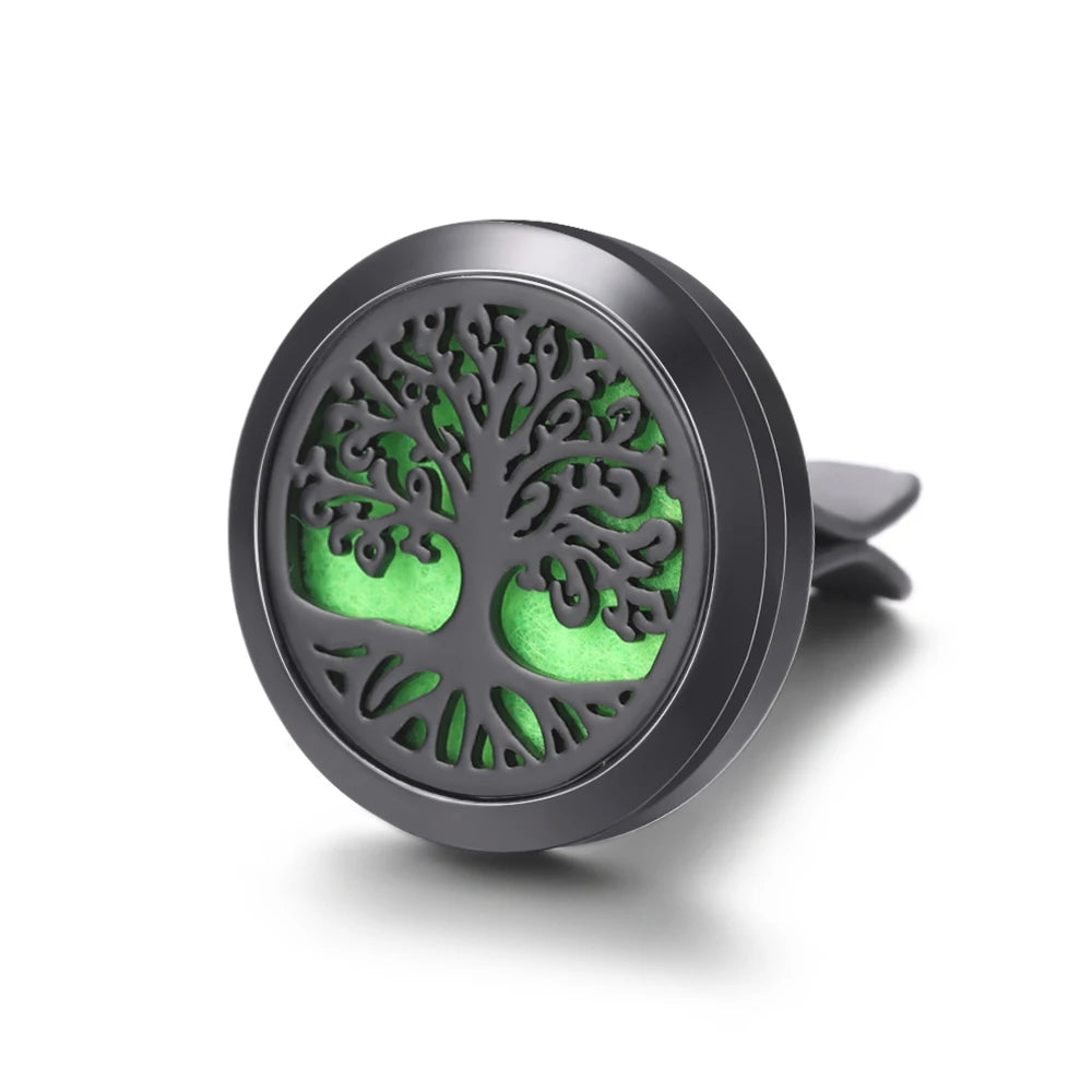 New Car Air Freshener Diffuser Clip Black Hollow Pattern Aromatherapy Lockets Essential Oil Perfume Pendant Car Ornaments Gift