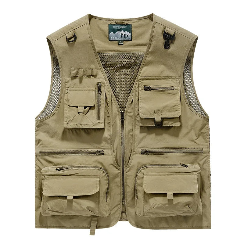 FGKKS Men Multi Pockets Vest Men's New Breathable Outdoor Fishing Vest Quality Design Leisure High Tech Male Jacket