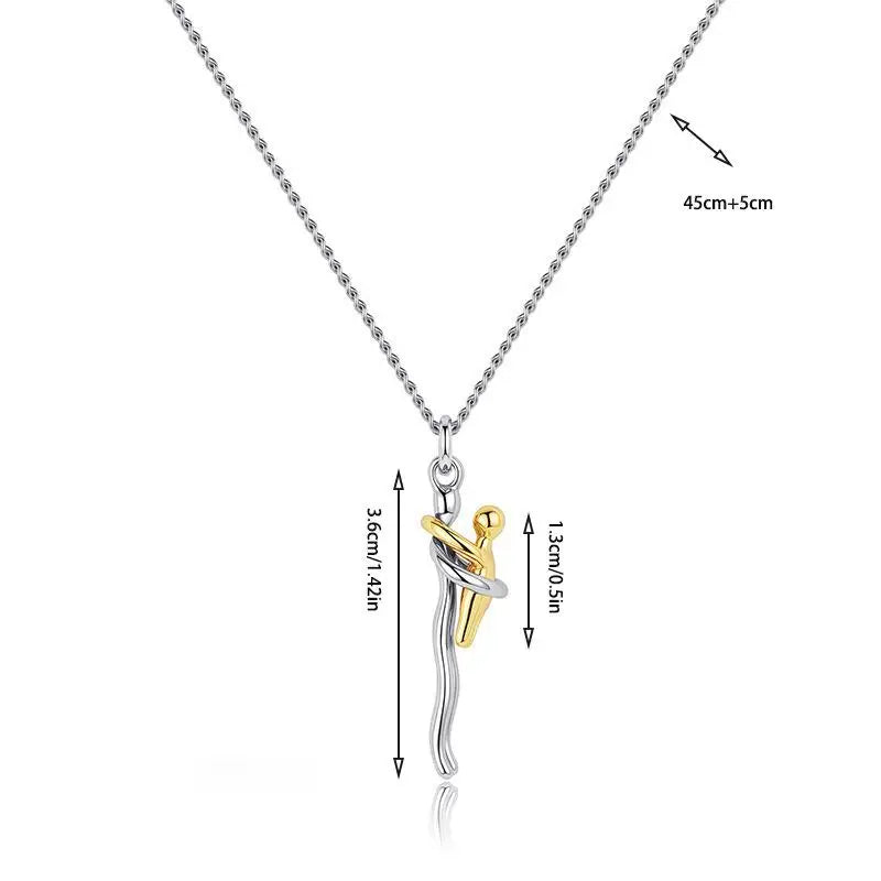 2025 Two-Tones Hug Necklace Detachable Mother And Child Pendant DIY Love Jewelry for Family Special Occasions