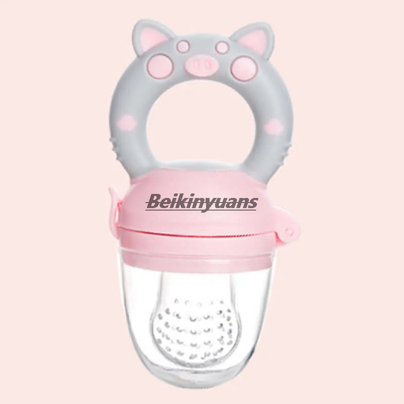 Baby Pacifier fruits and vegetables bite bag newborn baby pig le molar stick to eat fruit consisting silicone tooth gum pacifier