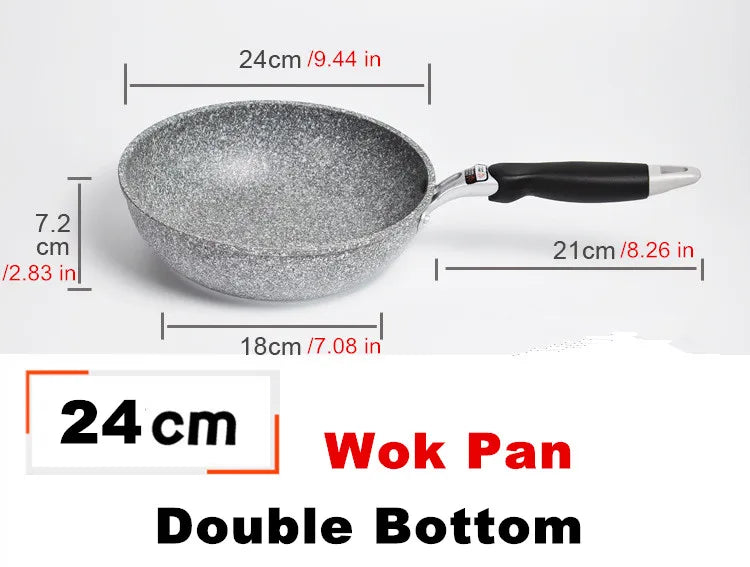 28cm Durable Non-Stick Wok Frying Pan Ceramic Pot Home Steak Skillet Pancake Fried Induction Cooker Gas Stove Special Saucepan