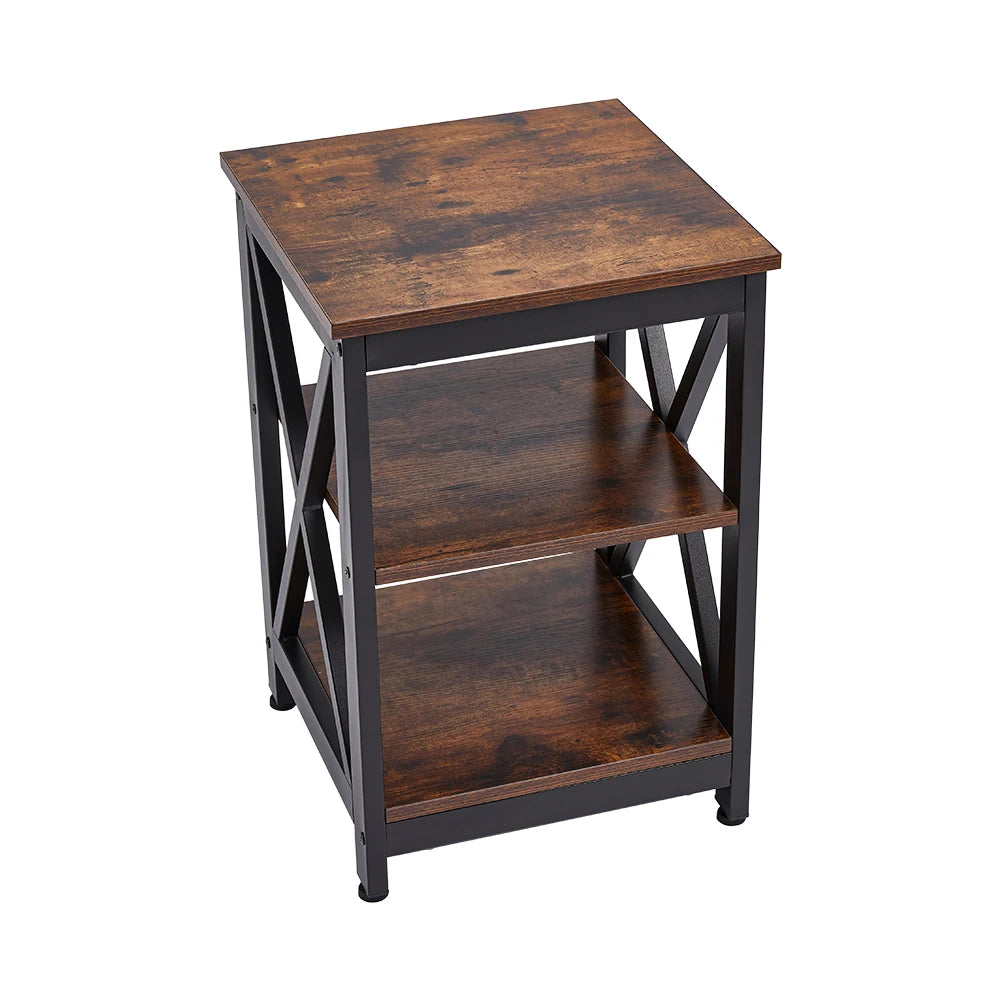 Brown Vintage Wooden Side Table End Table Wood Coffee Table Living Room Furniture