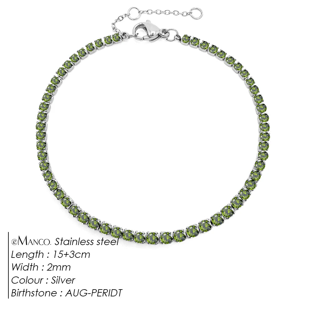 EManco Stainless Steel Women's Zirconia Tennis Bracelet Classic Bridal Accessories Wholesale
