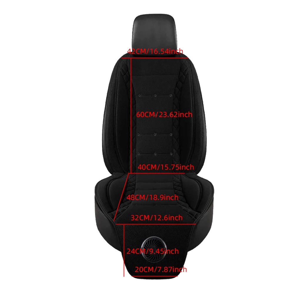 Universal Car Summer Cool Air Seat Cushion 12V/24V USB Charging Breathable Car Seat Cover With Fan Multi-color 3-SpeedAdjustment