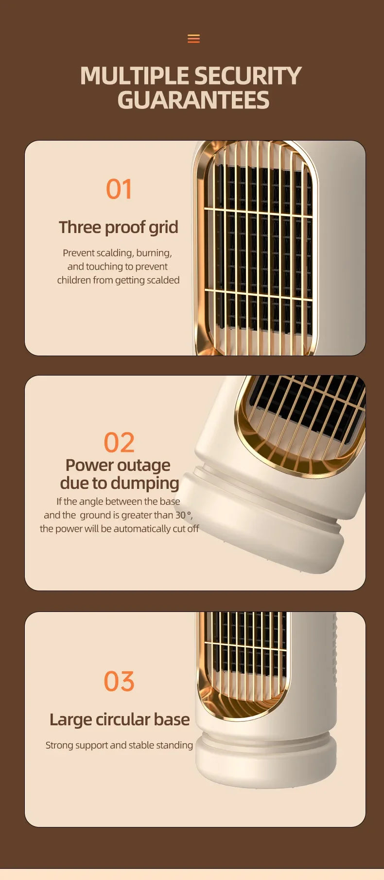 Small Household Heater Lasting Constant Temperature Quickly Add Safety and Energy Saving Power Off Protection Electric Heater
