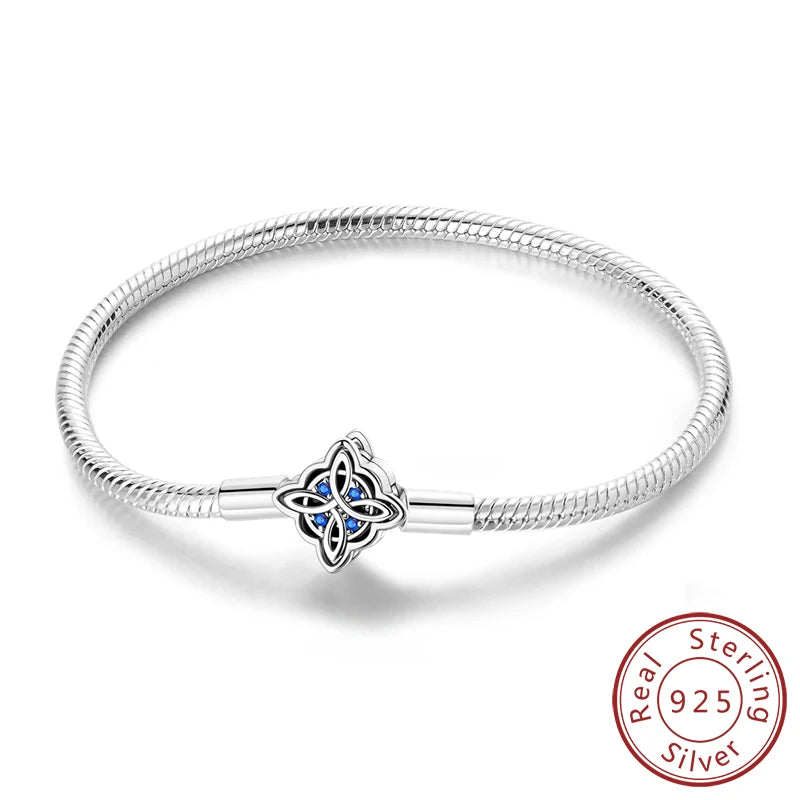 Bracelet Original 925 Sterling Silver Charm Bracelet 17-20CM Love Heart Pave Zirconia Bracelet for Women DIY Charm Jewelry Gifts