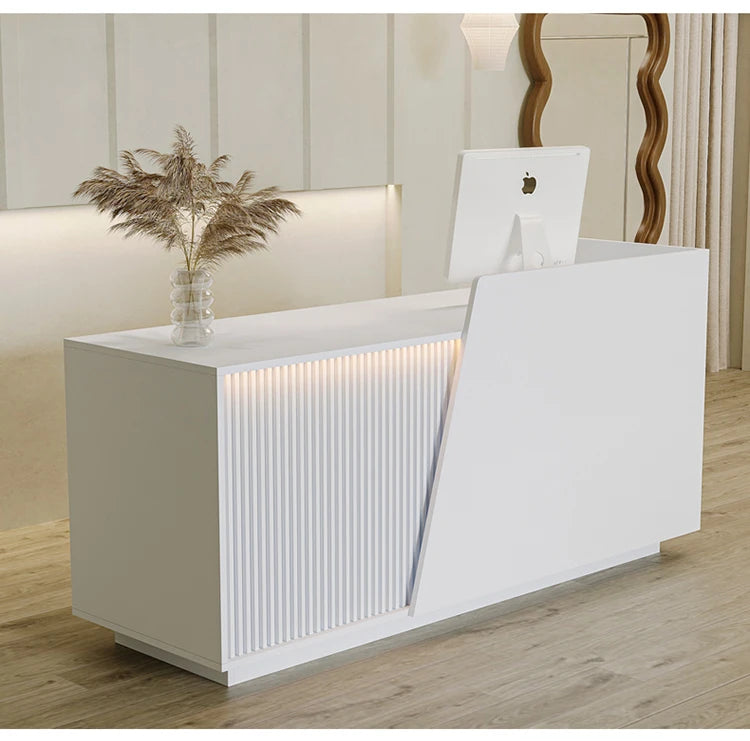 Customized Professional Reception Counter Simple Design Style Reception Desk Creative Storage Theke Empfang Office Furniture