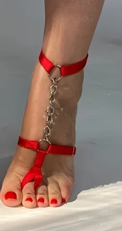 【MAX-22】1Pcs Chain Gothic Black Elastic Band Bandage Anklet Bracelet For Women High Heel Summer Barefoot Sandals Prom Foot Belt