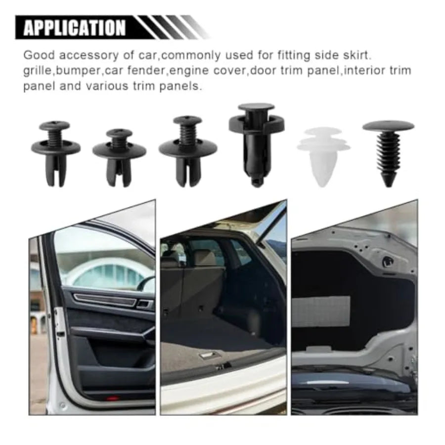 100PCS Plastic Car Body Trim Clips Universal Car Bumper Clips Rivets Fasteners Push Retainer Kit Auto Push Pin Rivets Set with