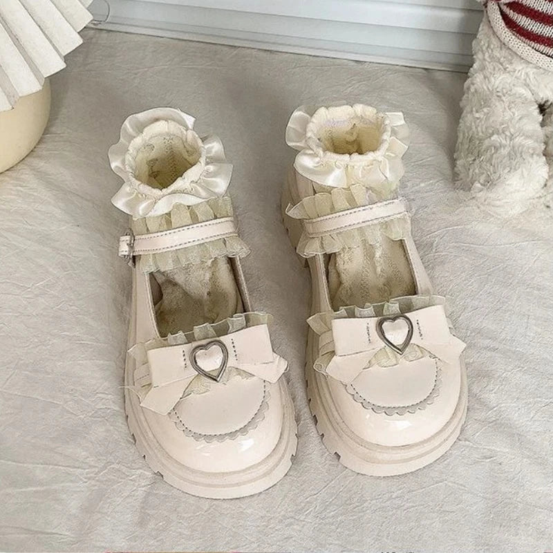 2025 Summer New School Girl JK Loafer Pumps Platform Shoes Japanese Style Lolita Y2K Kawaii Jirai Kei Fashion