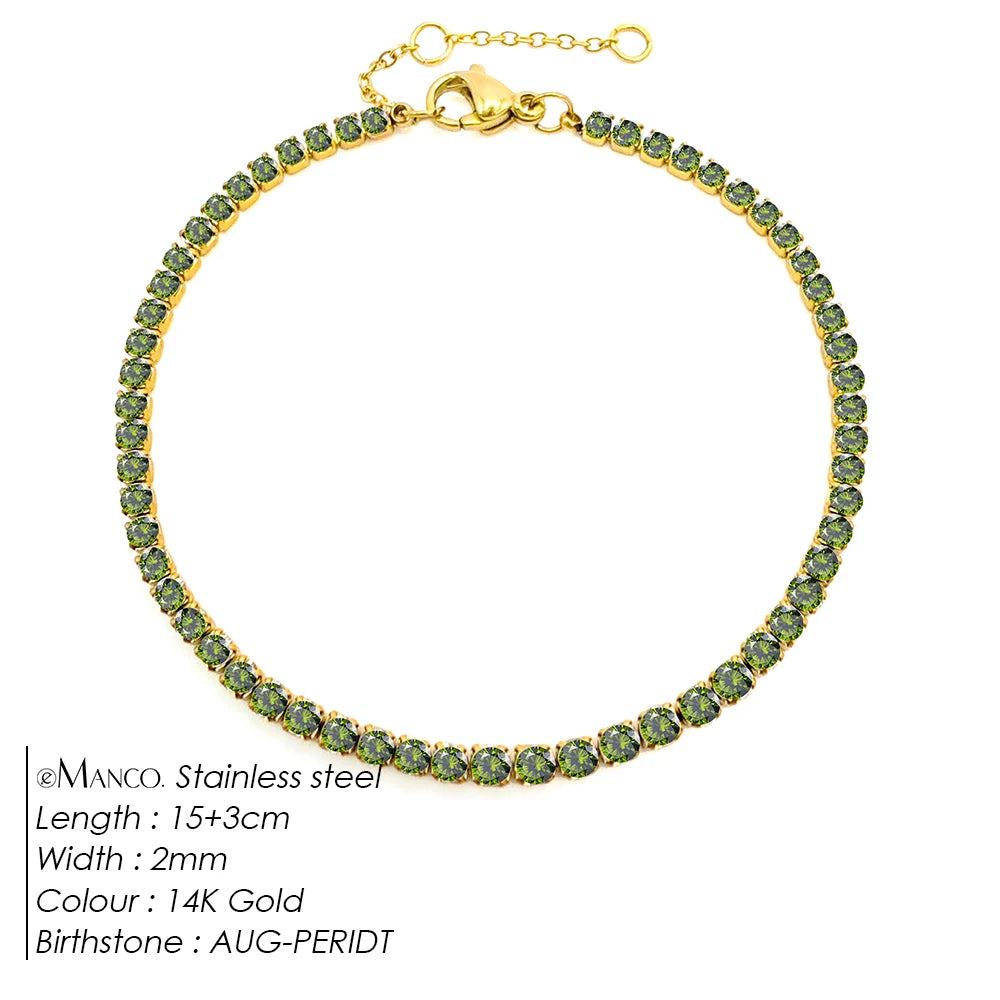 EManco Stainless Steel Women's Zirconia Tennis Bracelet Classic Bridal Accessories Wholesale