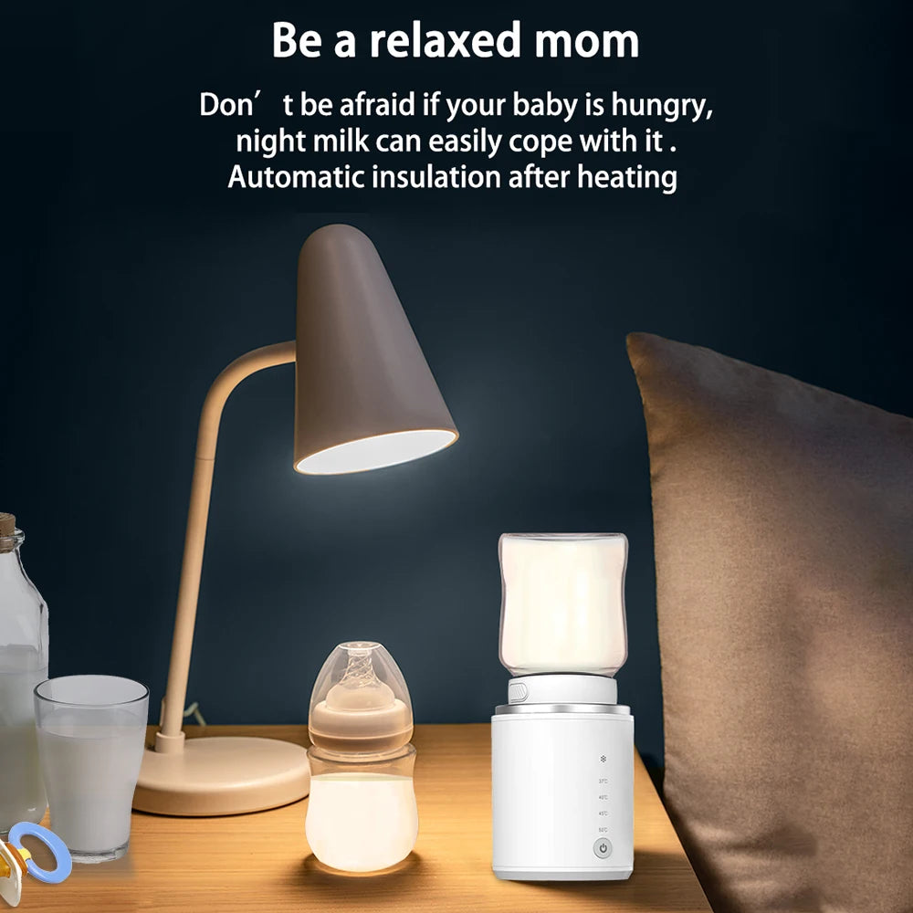 N1 Baby Bottle Warmer All-In-One USB Rechargeable Heater Portable Wireless Milk Heater with Sterilizer with 2 Adapters
