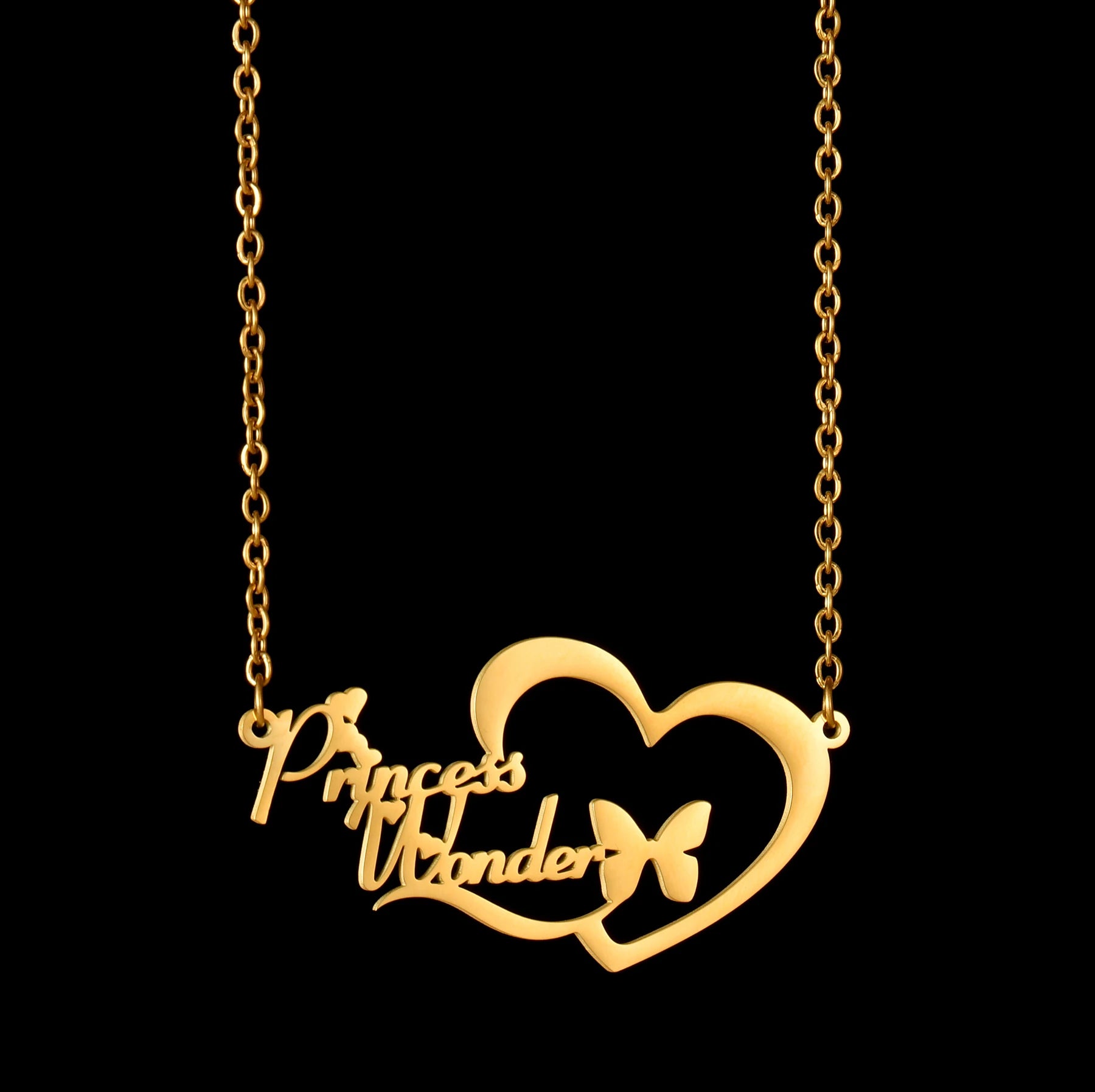 Atoztide Personalized Custom 2 Names Pendant Necklace for Women Stainless Steel Stone Heart Fashion Christmas Jewelry Gift