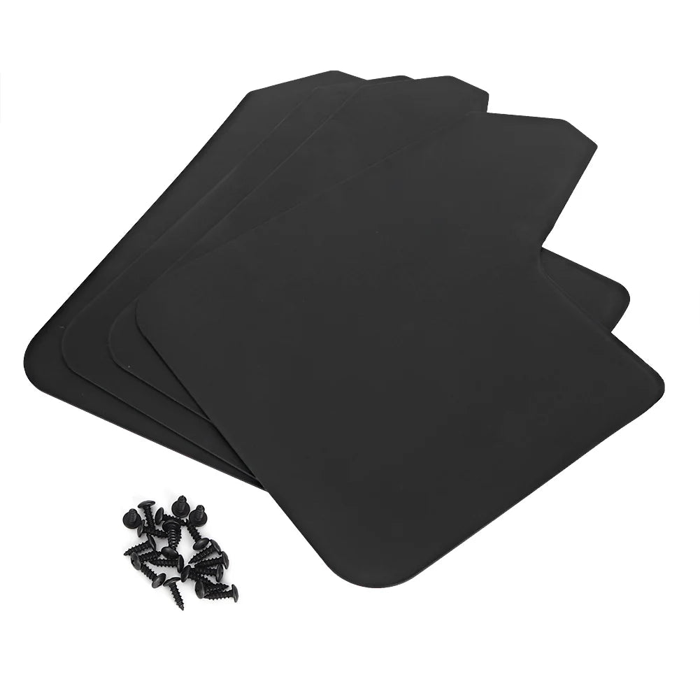 4Pcs Universal Car Mudguard Cover Mud Flap Guards Fenders Fit for Car Accessories MF12-BAS-BLK