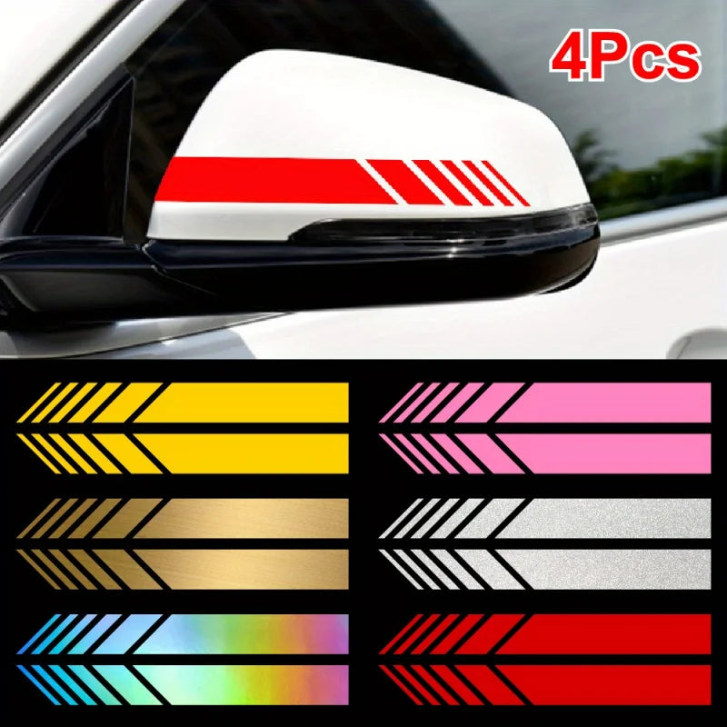 "Classic JDM Reflective Stripes Vinyl Decal Kit - 4pcs Self-Adhesive Car Body Stickers, Waterproof & Universal Fit"