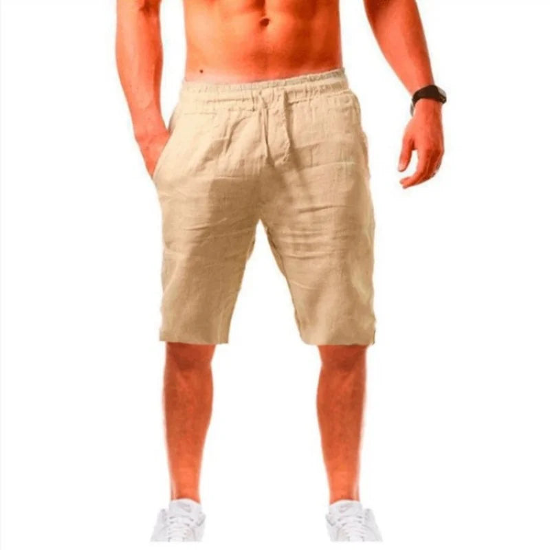 2025 Men's Cotton Shorts Pants Male Summer Breathable Solid Color Short Trousers Fitness Streetwear S-5XL 1PC