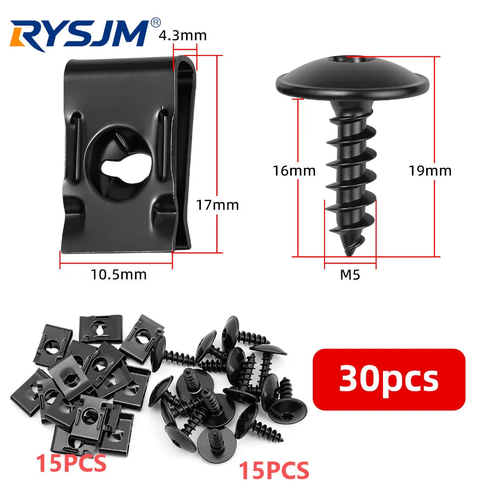 40pcs/30pcs Wall Panel Fixed Screws Self Tapping Car Engine Clamps Bolt Bumper Arch Mud Flaps Splash Guards Undertray Trim