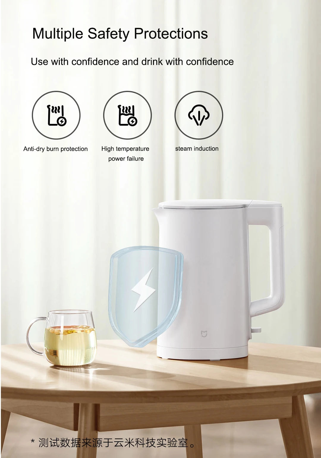 Xiaomi Mijia Electric Kettle N1- 220V 1500W Fast Boiling Stainless Water Kettle 1.5L Tea Coffee Pot Smart Anti-dry burn Boiler