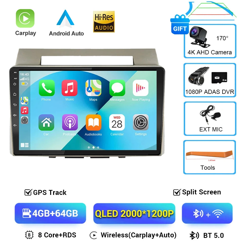 Car Radio Multimedia Player For Toyota Corolla Verso 2004-2009 2 Din 4G Carplay Wifi Navigation GPS Android Autoradio Head Unit
