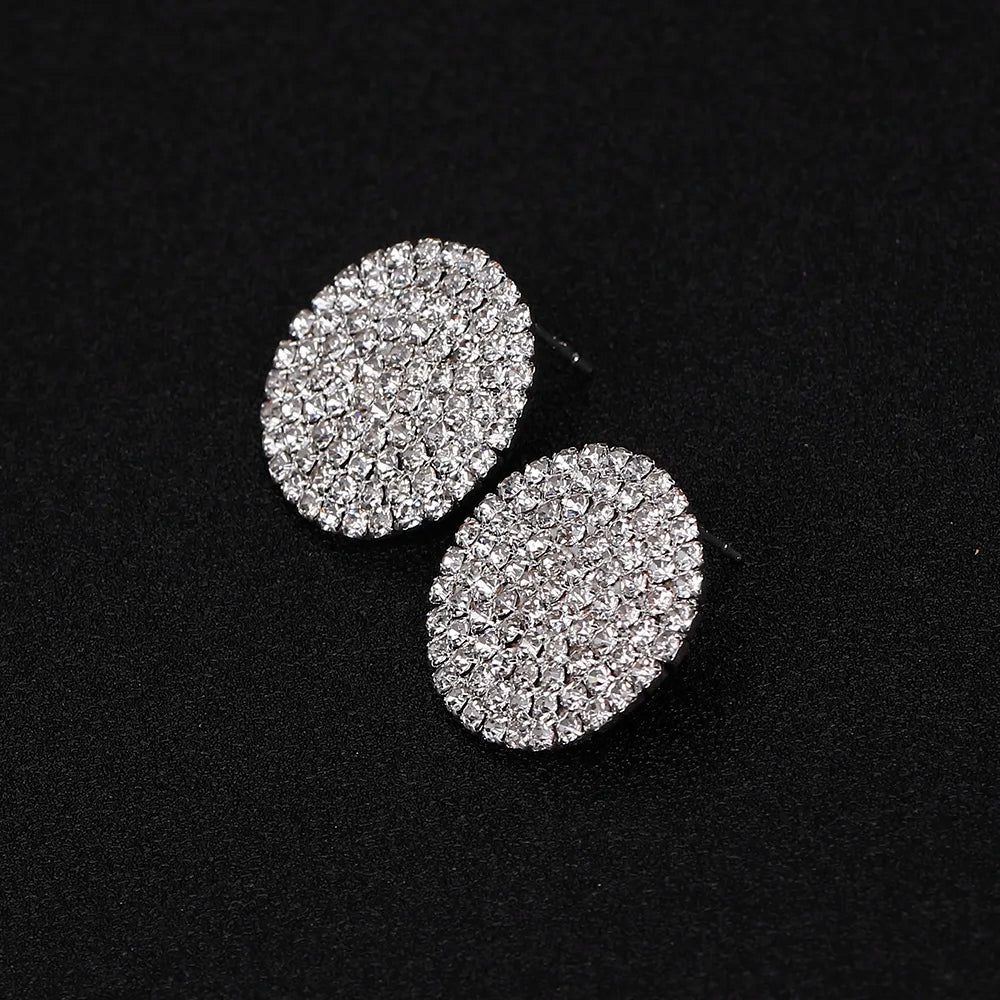 Women Fashion Shiny Rhinestone Big Drop Dangle Earrings Maxi Evening Dress Statement Earrings Accessories Wedding Bride Jewelry