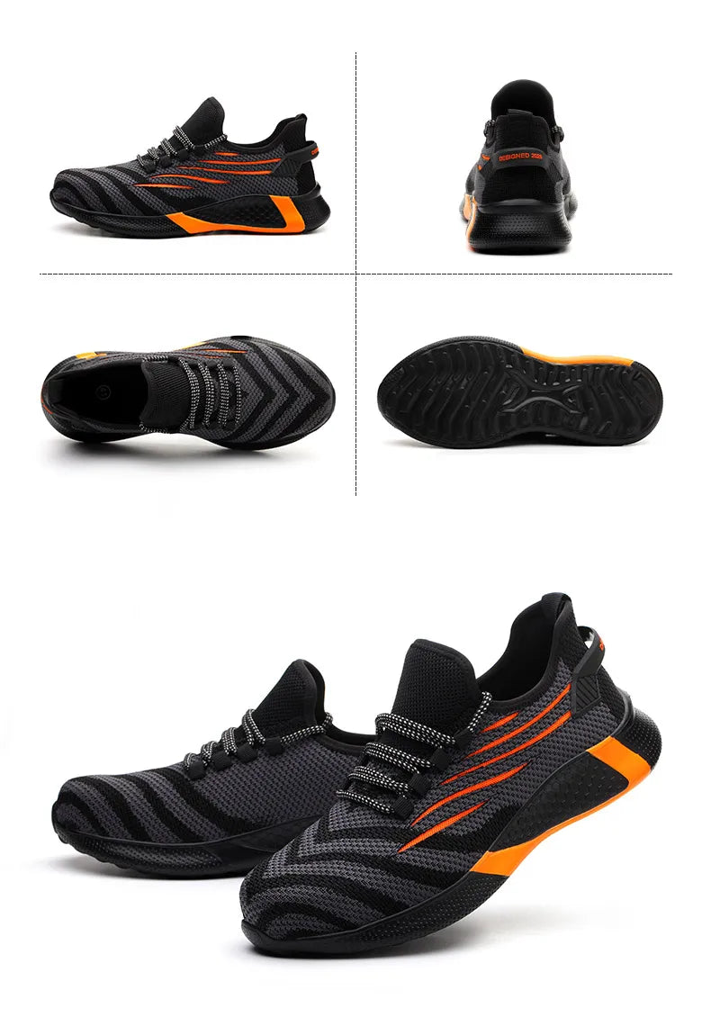 Men Work Safety Shoes Anti-puncture Protective Shoes Men Indestructible Work Shoes Men Boots Lightweight Breathable Safety Boots