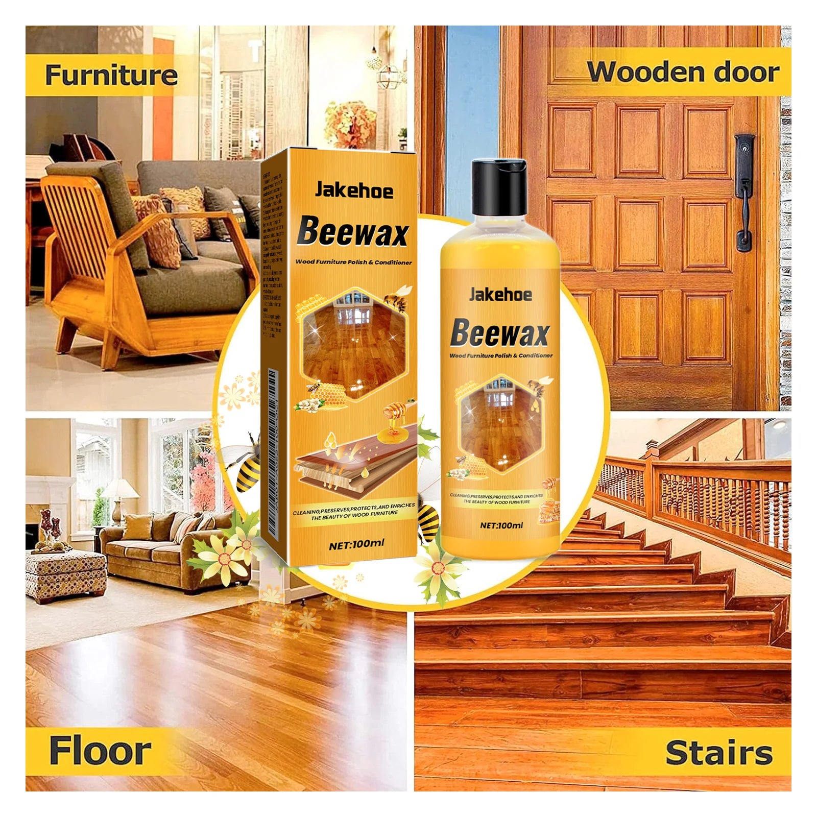 Floor Cleaner; Home Wooden Floor Protection Cleaning Maintenance Wax for Decontamination and Dust Prevention, Polishing and