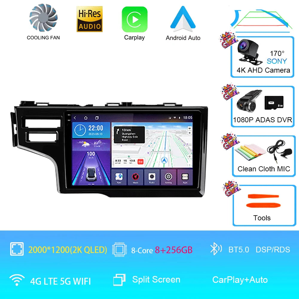 For Honda Fit Jazz 2014 2015 2016 2017 Autoradio GPS Stereo 2din Head Unit Carplay Auto Multimedia Player Car Radio