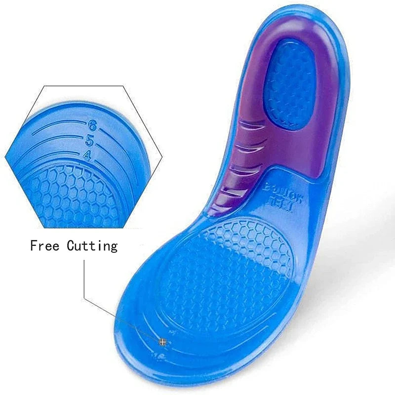GEL Silicone Insoles for Shoes Orthotic Arch Support Insole Soft Shoe Inserts Sport Anti-slip Template for Man Women Shoe Sole