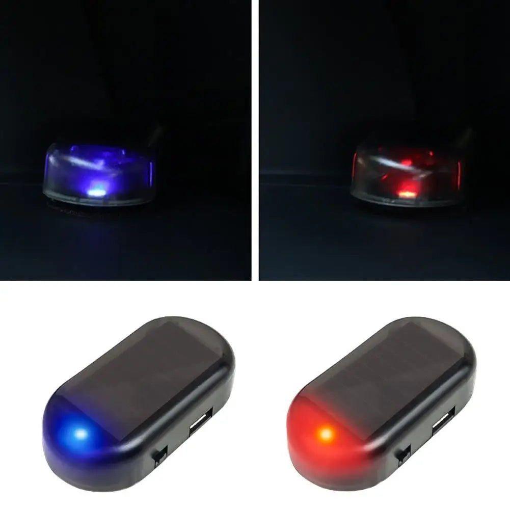 1Pcs Solar Powered Car Fake Security Light Simulated Dummy Alarm Wireless LED Flashing Lamp Anti Theft Warning Caution Light