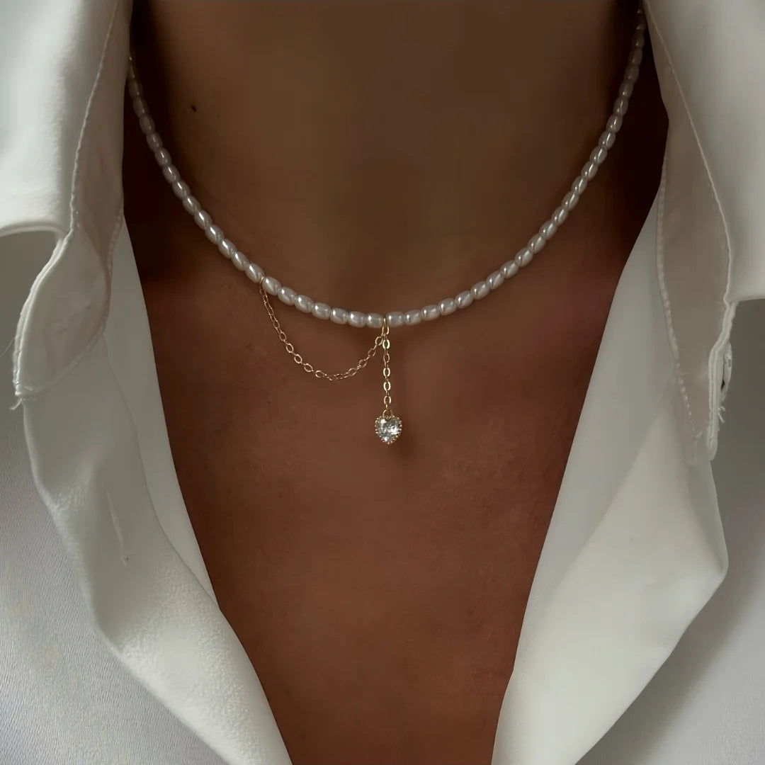 Minimalist Pearl Necklace for Women New Style Luxury Sensation Tassel Cold Tone Feng Shui Xiaomi Bead French Collar Chain