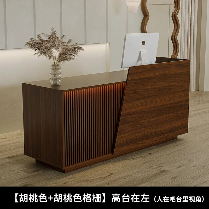 Customized Professional Reception Counter Simple Design Style Reception Desk Creative Storage Theke Empfang Office Furniture