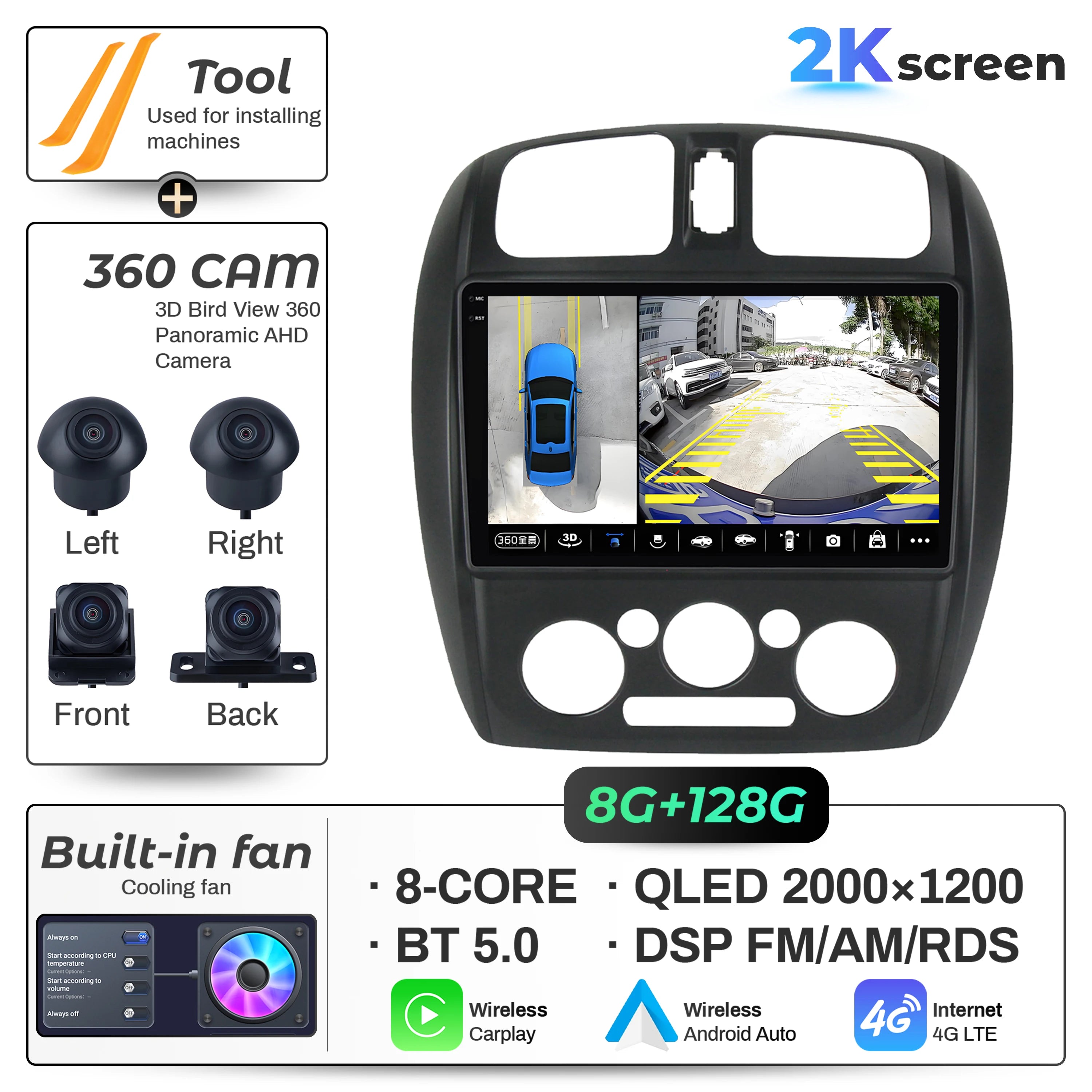 9 inch For Mazda 323 BJ 2000-2003 Car Radio Android 16  Multimedia Navigation Head Unit BT Carplay 2K QLED Screen