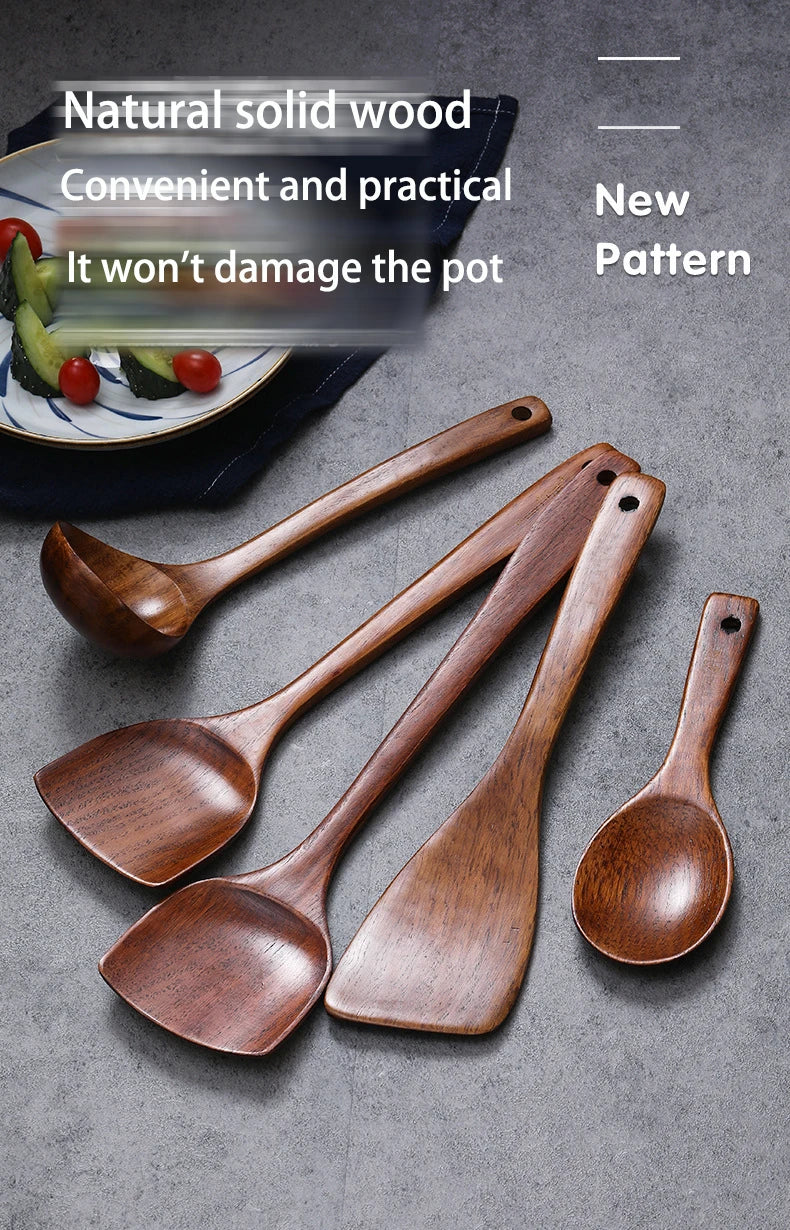Kitchenware set: cooking spatula, pot spatula, wooden spatula, spoon, stir-frying spoon, pot spatula, soup spoon, kitchen tool