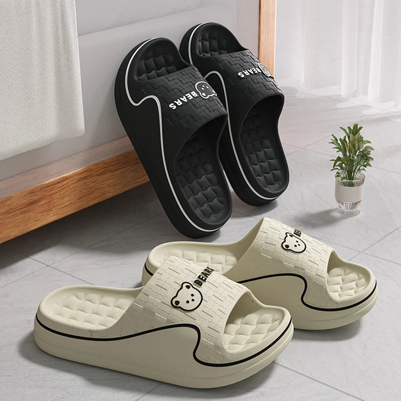 Women's Home Slippers Cute Cartoon EVA Indoor Home Bathroom Sandals Soft Sole Non-slip Summer Outdoor Beach Couple Shoes