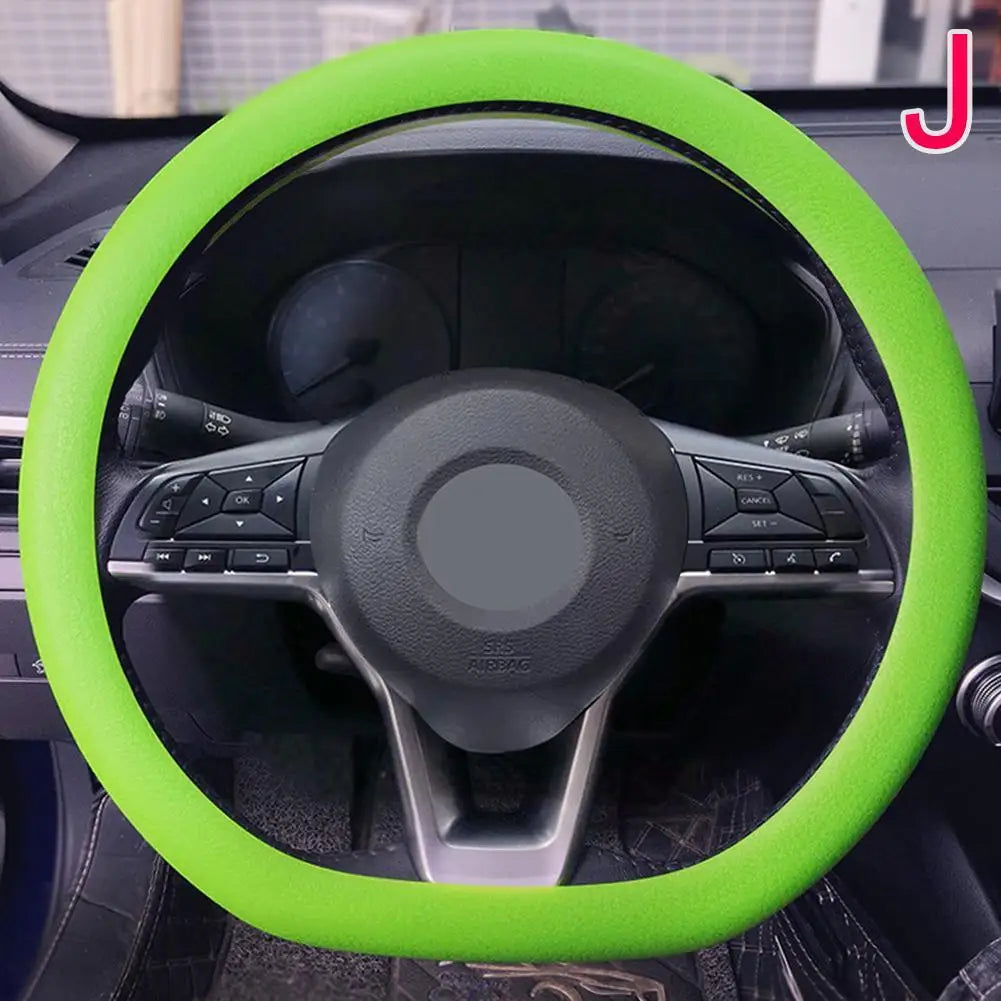 19 Color Car Silicone Steering Wheel Cover For Summer Fashion Sweat Absorbent Non-slip Handle Cover General DIY Parts