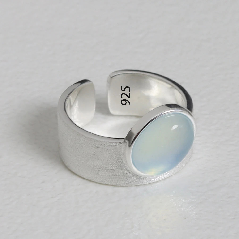 925 Sterling Silver Metal Flower Shell Geometric Rings For Women French Retro Romantic Open Thai