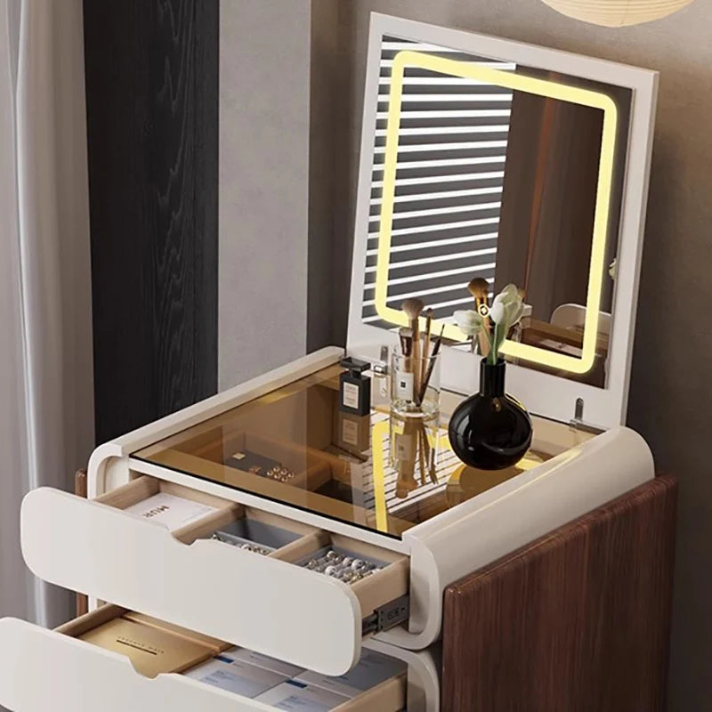 Dressing Table Bedroom Minimalist Design New Mini Bedside Table Storage Elegant Stylish Coiffeuse Maquillage Meuble Furniture