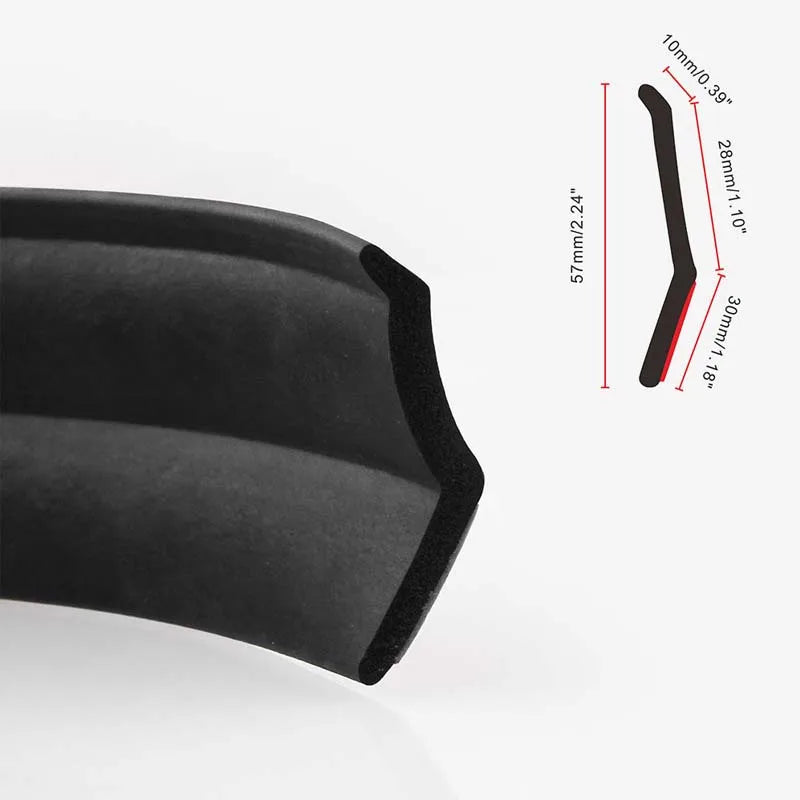 Car Front Bumper Lip Splitter Spoiler Rubber Skirt Protector Body Trim Bumper Lip Strip Car Side Skirt