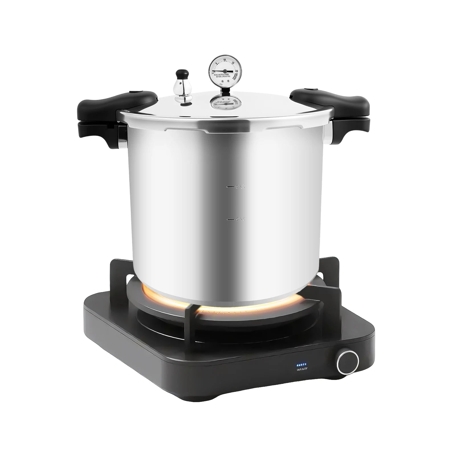 22L Thickened Explosion-Proof Pressure Cooker with Pressure Gauge and Safety Valve for Gas Stoves, Electric Ceramic Stoves